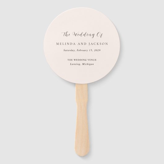 Earthy Neutral Photo Modern Wedding ハンドファン (正面)