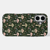 Earthy Olive Green Fungi Seamless Pattern Boho Case-Mate iPhoneケース (裏面 (横))