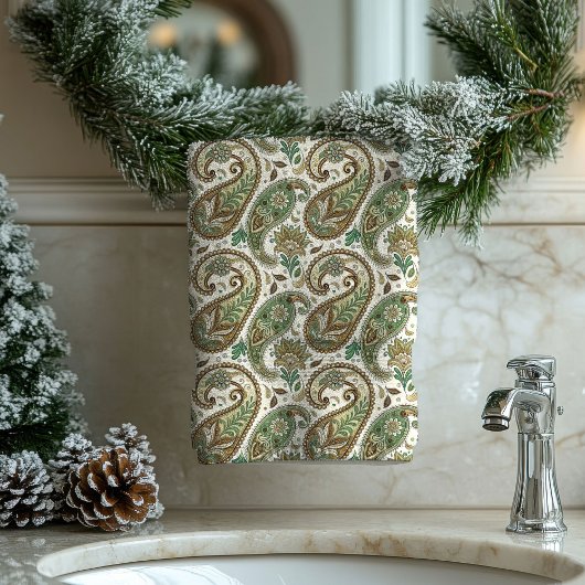 Earthy Paisley Towel Boho Gift for Grandparents バスタオルセット