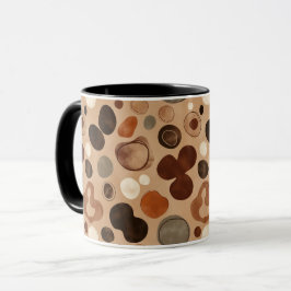 Earthy Pebble Pattern Mug – Warm Stone Dots マグカップ