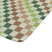 Earthy rainbow diagonal checkerboard pattern カッティングボード (角)