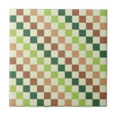 Earthy rainbow diagonal checkerboard pattern タイル (正面)