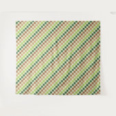 Earthy rainbow diagonal checkerboard pattern タペストリー (正面(横))