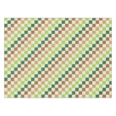 Earthy rainbow diagonal checkerboard pattern テーブルクロス (正面(横))
