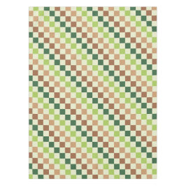 Earthy rainbow diagonal checkerboard pattern テーブルクロス