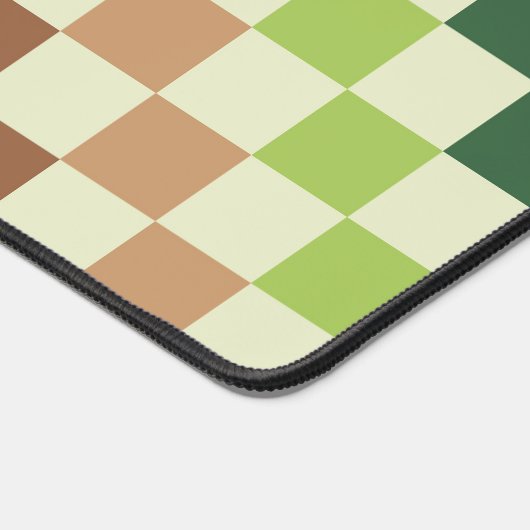 Earthy rainbow diagonal checkerboard pattern デスクマット (コーナー)