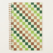 Earthy rainbow diagonal checkerboard pattern プランナー手帳 (正面)