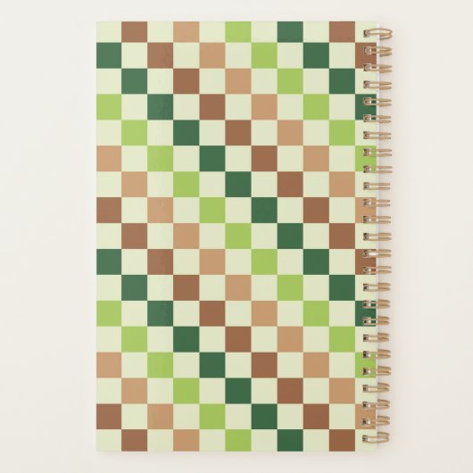 Earthy rainbow diagonal checkerboard pattern プランナー手帳 (裏面)