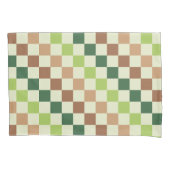 Earthy rainbow diagonal checkerboard pattern 枕カバー (正面左)