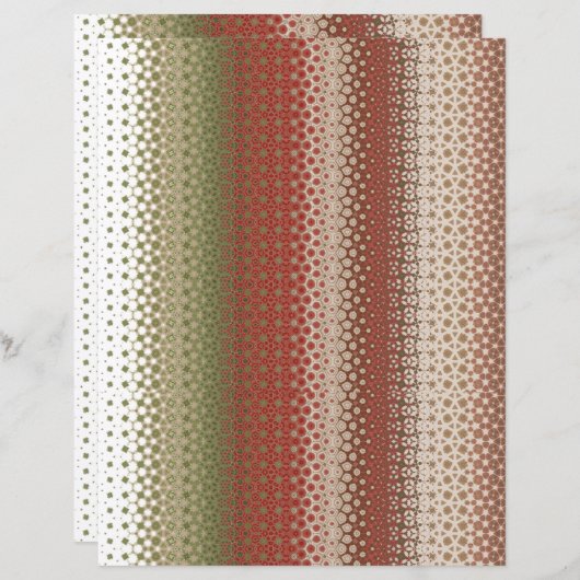 Earthy Red-Green Abstract Scrapbooking Paper (正面/裏面)