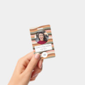 Earthy Retro Wavy Stripe Employee Photo ID  バッジ (手持ち)