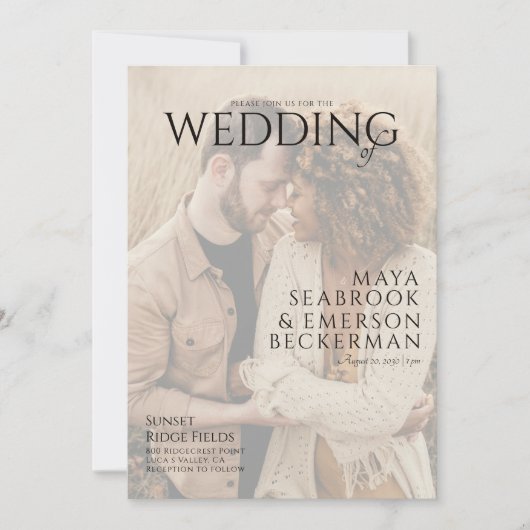 Earthy Rustic Photo Wedding 招待状 (正面)