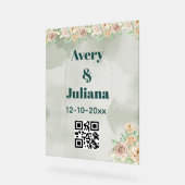 Earthy Shades Flowers Boho Elegant Sage Green アクリルサイン (傾斜)