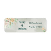 Earthy Shades Flowers Boho Elegant Sage Green ラベル (正面)