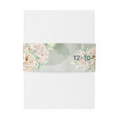 Earthy Shades Flowers Boho Elegant Sage Green 招待状ベリーバンド (裏面例)