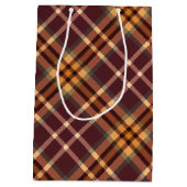 Earthy Tartan Plaids Special Day Birthday ミディアムペーパーバッグ (裏面)