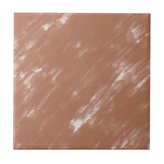 Earthy Terracotta Clay Watercolor Brush Stroke タイル (正面)