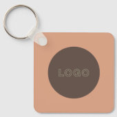 Earthy Tone Logo QR Code Double Sided Keychain キーホルダー (正面)