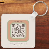 Earthy Tone Logo QR Code Double Sided Keychain キーホルダー (裏面)