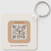 Earthy Tone Logo QR Code Double Sided Keychain キーホルダー (裏面)