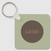Earthy Tone Logo QR Code Double Sided Keychain キーホルダー (正面)
