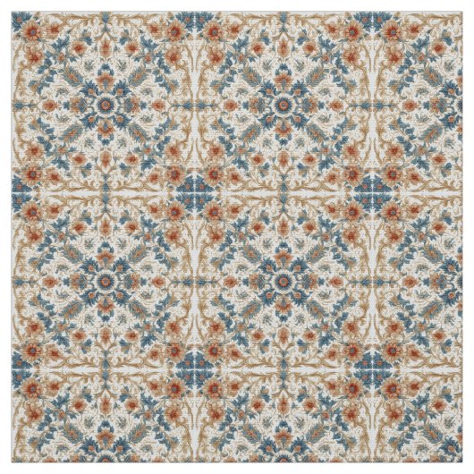 Earthy Tones Boho Floral Pattern Minimalistic Chic ファブリック (見本)