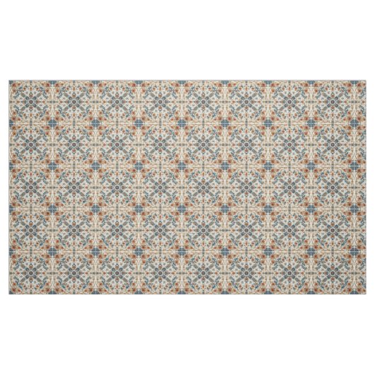 Earthy Tones Boho Floral Pattern Minimalistic Chic ファブリック (ファットクウォーター)