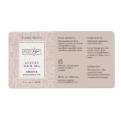 Earthy Tones Boho Pattern Logo 2OZ Dropper Bottle ラベル (正面)