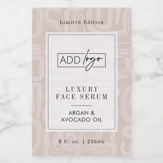 Earthy Tones Boho Pattern Waterproof Product Label フードラベル (シングルラベル)