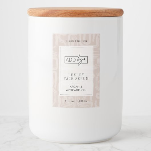 Earthy Tones Boho Pattern Waterproof Product Label フードラベル (正面)