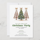 Earthy tones Christmas tree leopard print invite 招待状 (正面)