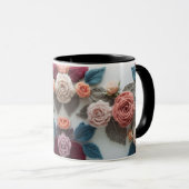 Earthy Tones Knitted Rose Combo Mug | Rustic Wool  マグカップ (正面右)