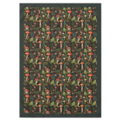 Earthy Tones Tablecloth Mushrooms & Wildflowers テーブルクロス (正面)