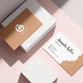 Earthy Torn Paper Business Card 名刺