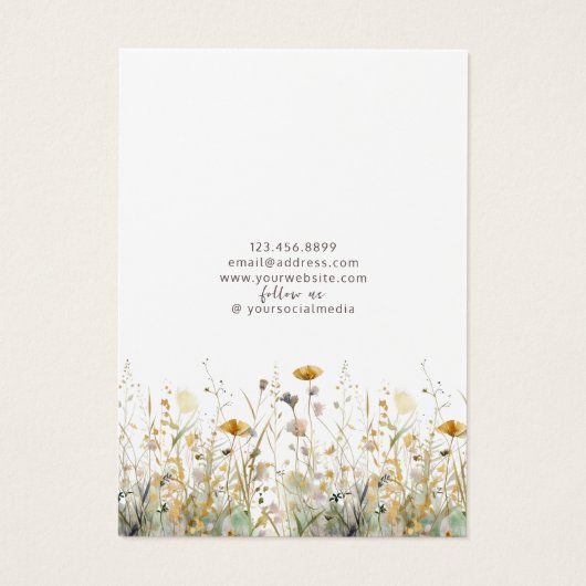 Earthy Watercolor Wildflowers Earring Display Card (裏面)