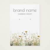 Earthy Watercolor Wildflowers Earring Display Card (正面)
