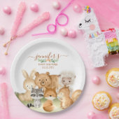 Earthy Woodland Animals Baby Celebration ペーパープレート (パーティー)