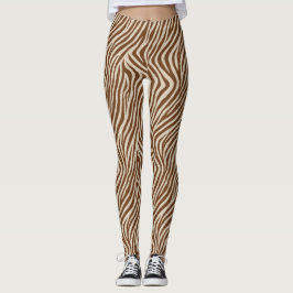Earthy Zebra Print Fashion Leggings レギンス