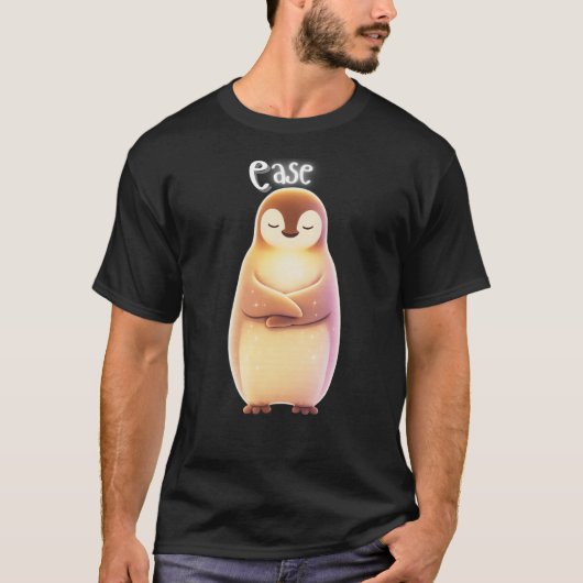 Ease Calm Penguin Emotional Healing Tシャツ (正面)