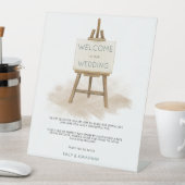 Easel 素朴 Welcomeの結婚Covid Safety Measures 台座サイン (インサイチュ)