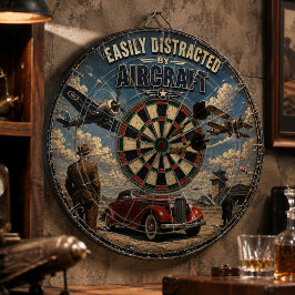 Easily Distracted by Aircraft Vintage Warbird ダーツボード