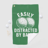Easily Distracted by Balls Funny Golf Ball Golfer ゴルフタオル (インサイチュ)