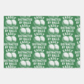 Easily Distracted by Balls Funny Golf Ball Golfer ラッピングペーパーシート (正面)