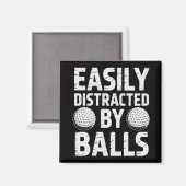 Easily Distracted by Balls Funny Golf Lover  マグネット (正面/裏面)