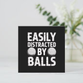 Easily Distracted by Balls Funny Golf Lover  招待状 (スタンド正面)