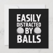 Easily Distracted by Balls Funny Golf Lover  招待状 (正面)