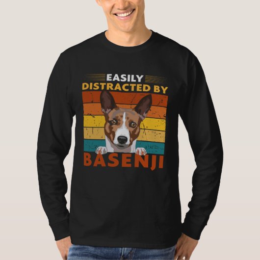 Easily Distracted by Basenji  My Dogs are My Cardi Tシャツ (正面)