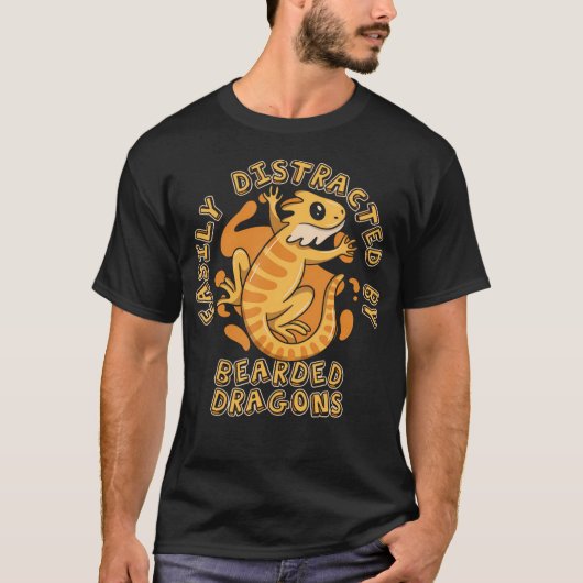 Easily Distracted By Bearded Dragons Pogona Bearde Tシャツ (正面)