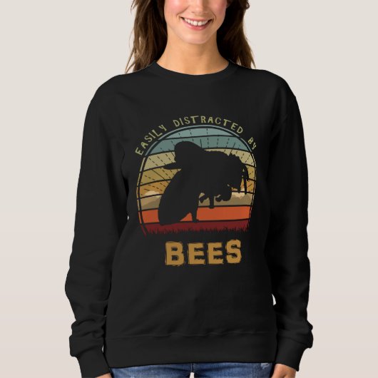 Easily Distracted By Bees Cool Sunset Nature スウェットシャツ (正面)