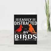 Easily Distracted By Birds Cute Funny Quote Bird L カード (正面)